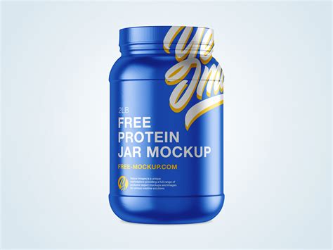 Download 2.2LB Protein Jar with Shrink Sleeve Label Mockup